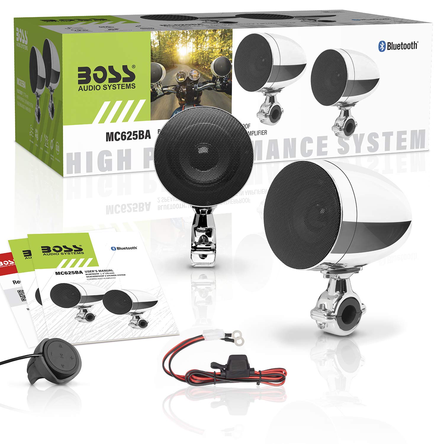 BOSS Audio Systems MC625BA Motorcycle Speaker Sound System BOSS Audio Systems MC625BA Motorcycle Speaker Sound System